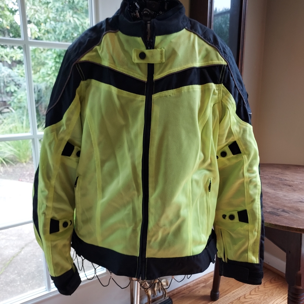High-Visibility Men's Motorcycle Jacket - Yellow/Black